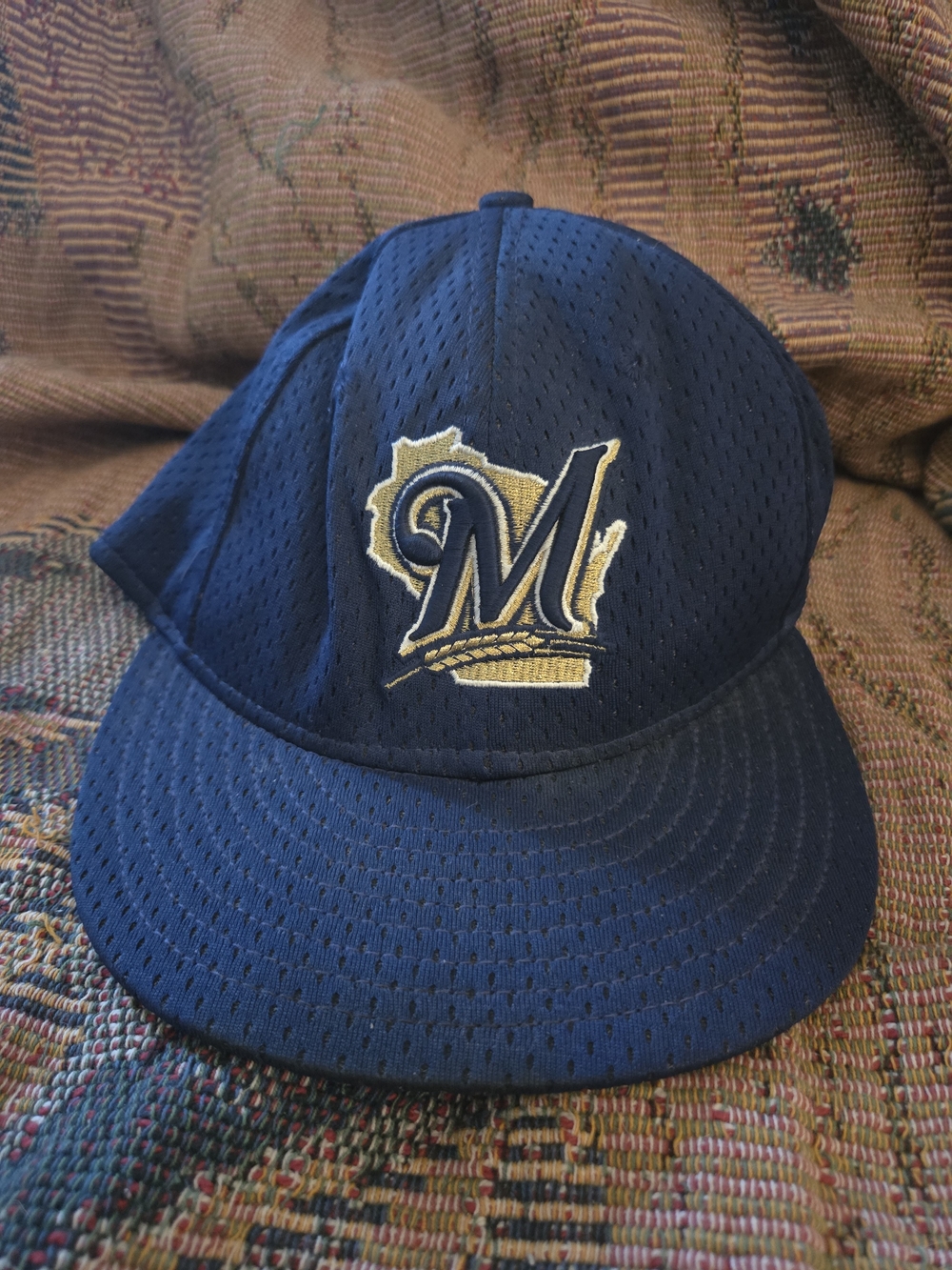 Milwaukee Brewers Navy Blue and Gold Baseball Cap